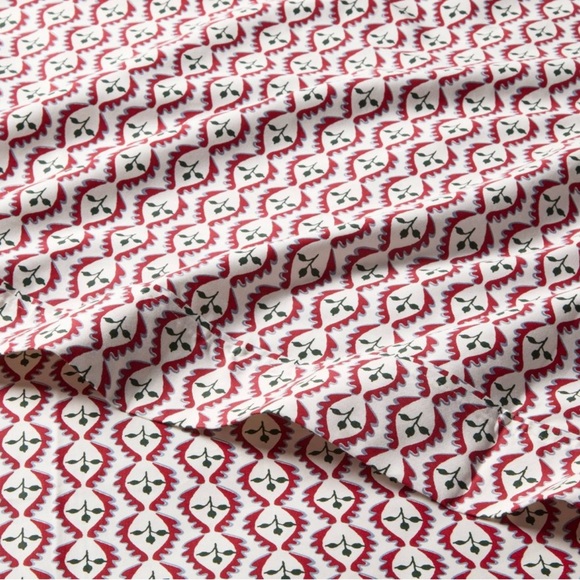 New Threshold King 400 Thread Ct Holiday Performance Sheet Set Woodblock Leaf - Picture 3 of 8